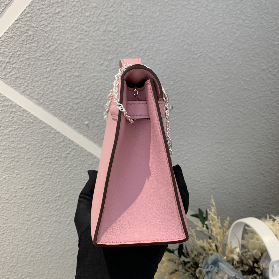 에르메스 미니 켈리백22 핑크 은장 스위프트